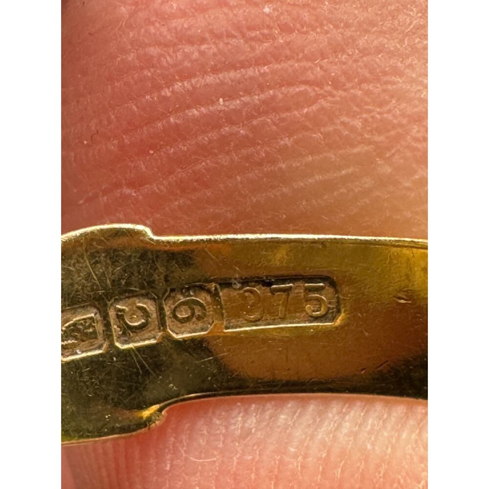 Vintage Solid 9k Yellow Gold Claddagh Ring Irish English Size 9.5 - Picture 10 of 11